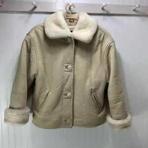VINTAGE METROPOLITAN New York leather and faux fur coat